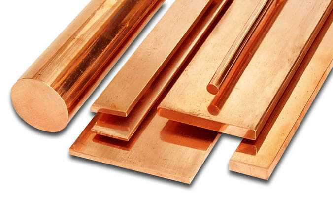 TRENZAS, BARRAS, PLETINAS Y CINTAS DE COBRE